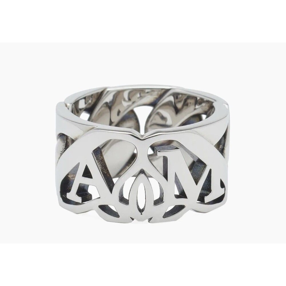Alexander McQueen Seal Chain Ring Size IT 21 New